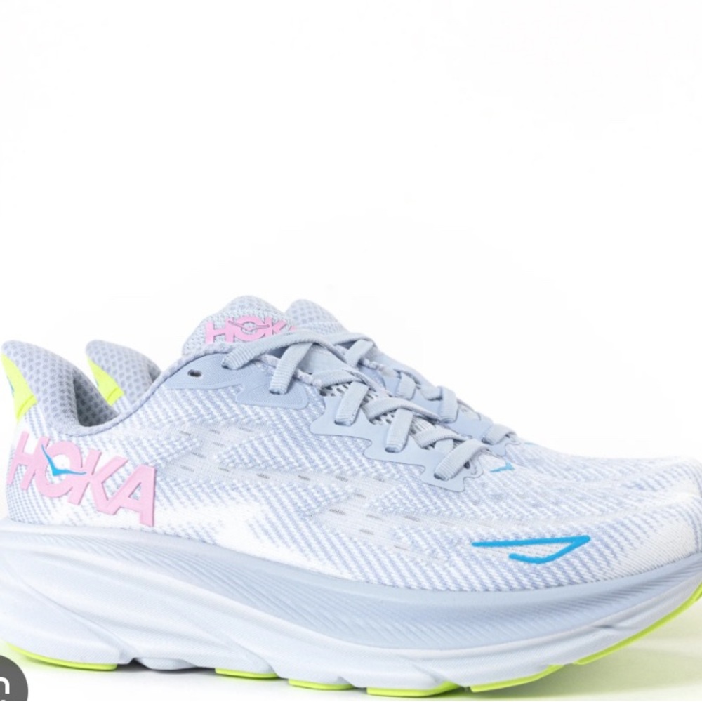 Hoka Women's Running Shoes Clifton 9 - White and Blue US Size 9